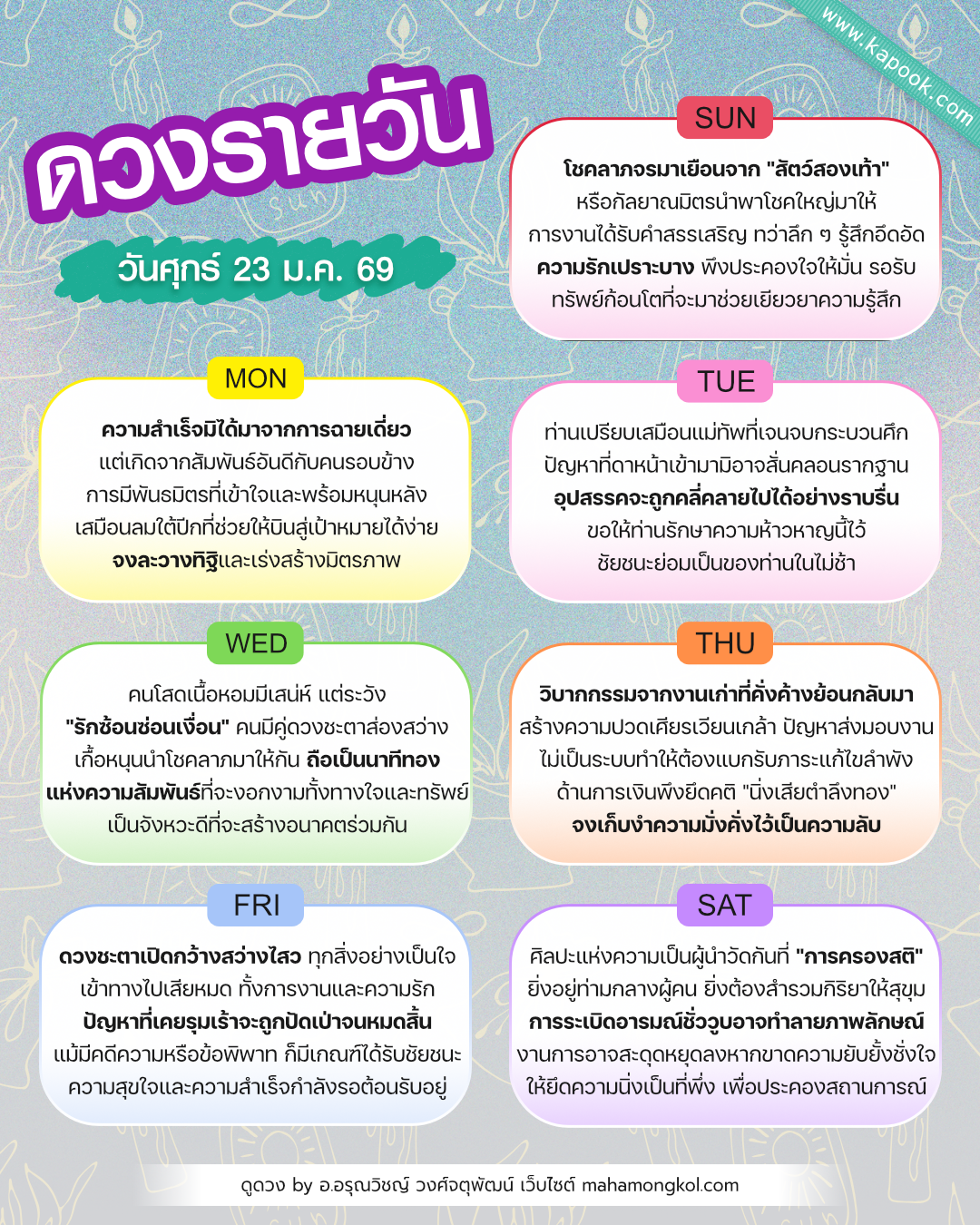 ดูดวงรายวัน