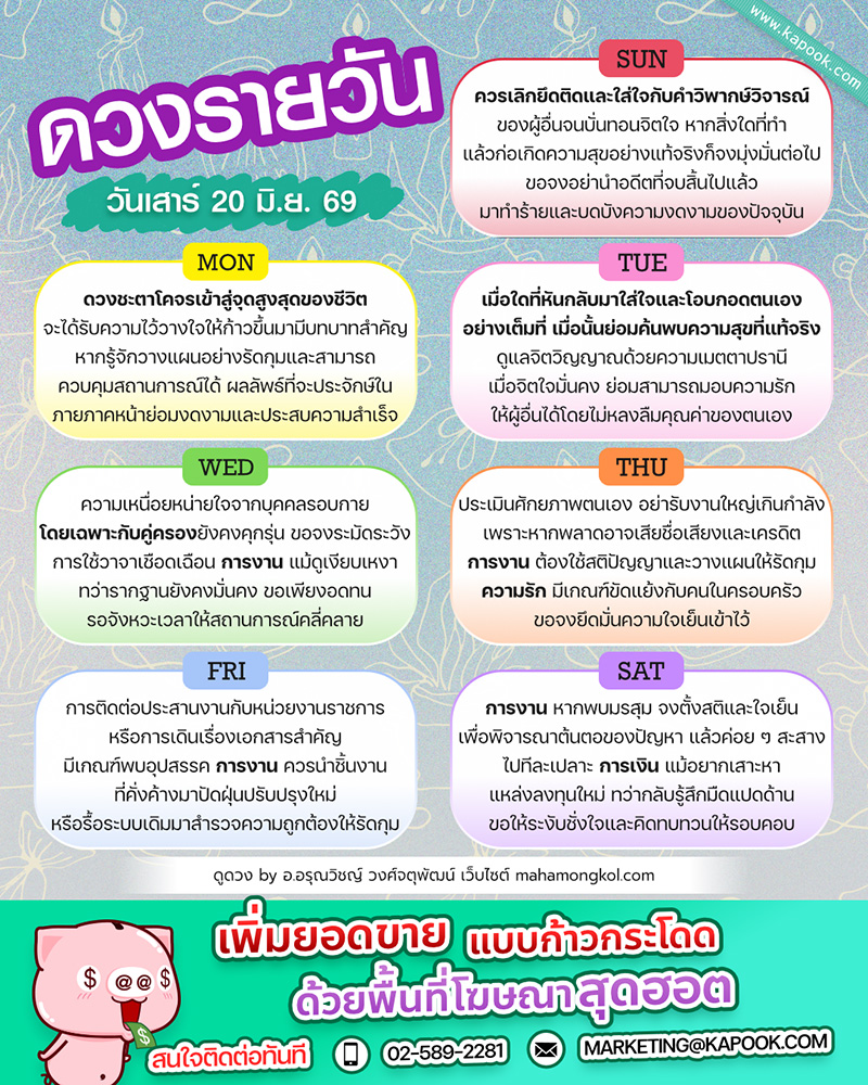 ดูดวงรายวัน