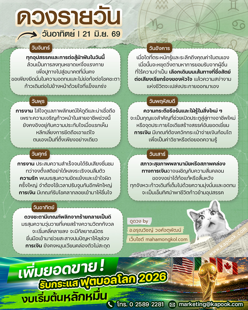 ดูดวงรายวัน