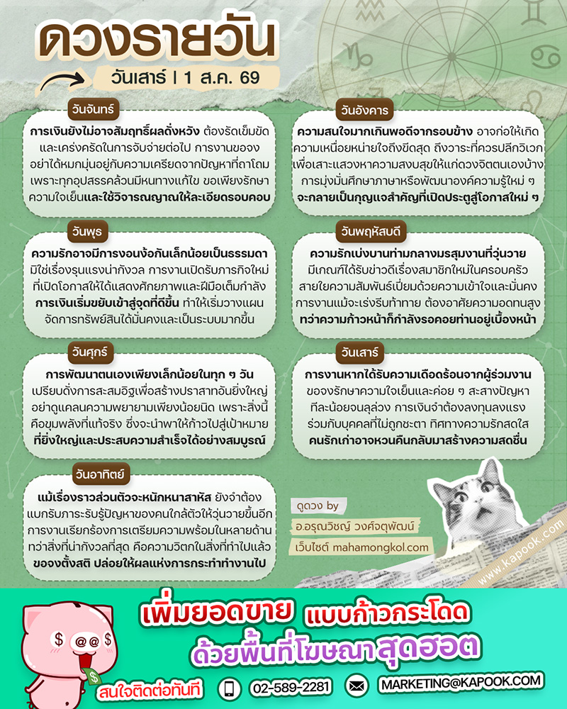 ดูดวงรายวัน