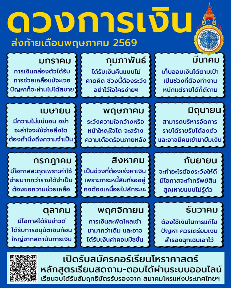 ดวงเดือนพฤษภาคม 2569