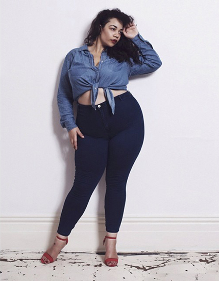 กางเกงยีนส์สาวร่างใหญ่