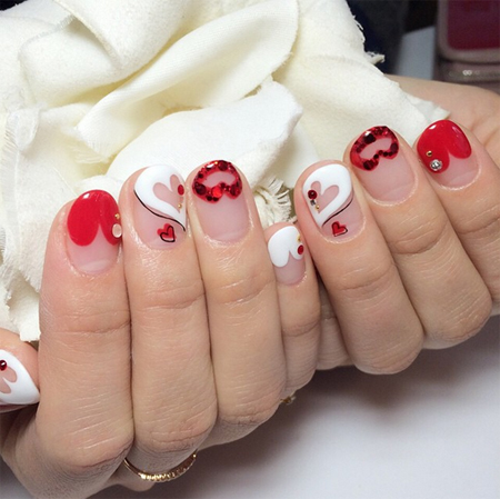 ลายเพ้นท์เล็บวันวาเลนไทน์