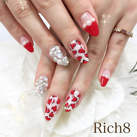 ลายเพ้นท์เล็บวันวาเลนไทน์