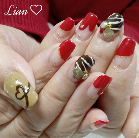 ลายเพ้นท์เล็บวันวาเลนไทน์