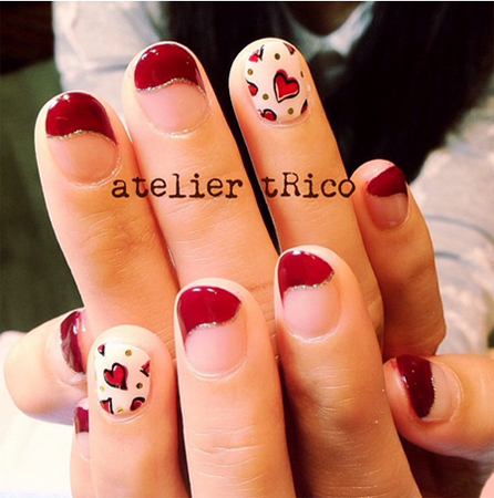 ลายเพ้นท์เล็บวันวาเลนไทน์