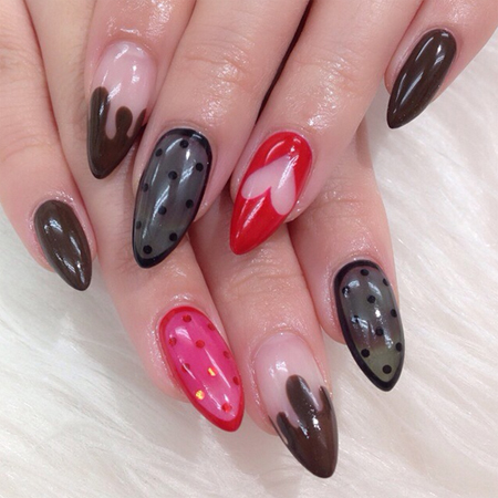 ลายเพ้นท์เล็บวันวาเลนไทน์