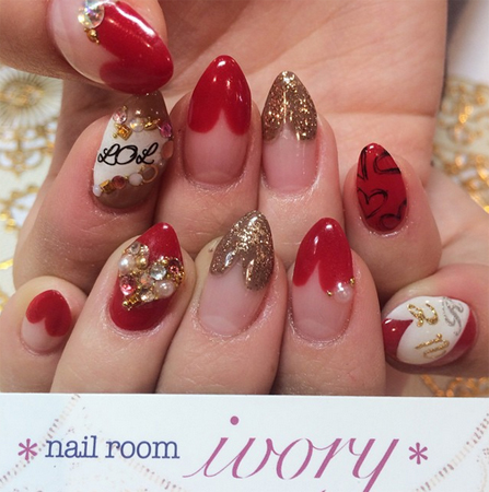 ลายเพ้นท์เล็บวันวาเลนไทน์