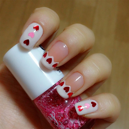 ลายเพ้นท์เล็บวันวาเลนไทน์