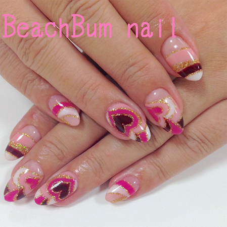 ลายเพ้นท์เล็บวันวาเลนไทน์