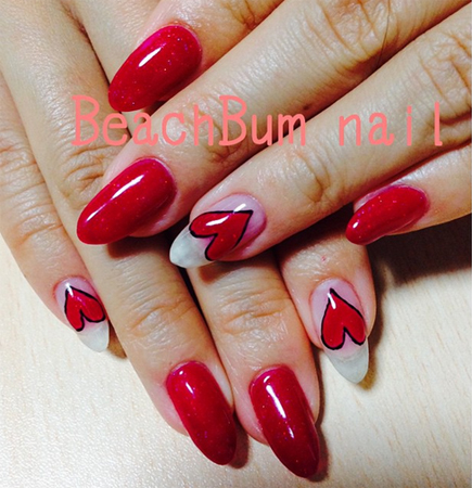 ลายเพ้นท์เล็บวันวาเลนไทน์