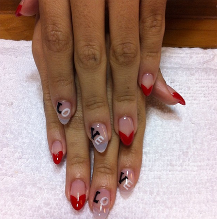 ลายเพ้นท์เล็บวันวาเลนไทน์