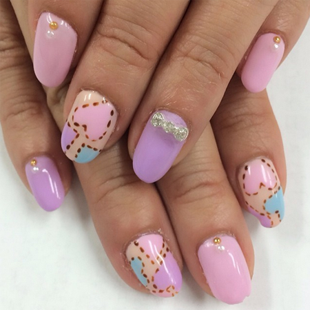 ลายเพ้นท์เล็บวันวาเลนไทน์