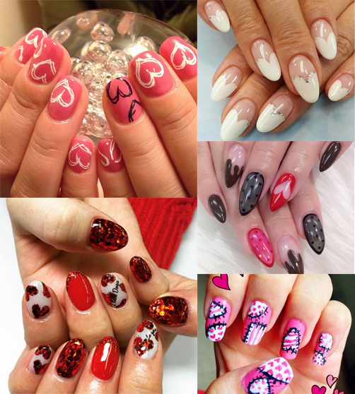 ลายเพ้นท์เล็บวันวาเลนไทน์