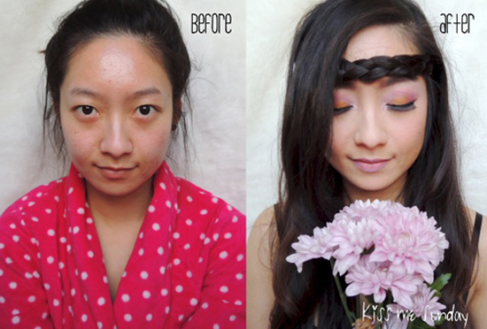 แต่งตาโทนสีม่วงชมพู