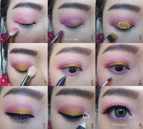 แต่งตาโทนสีม่วงชมพู