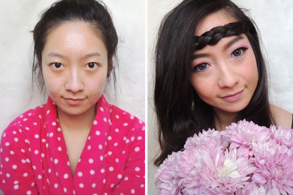 แต่งตาโทนสีม่วงชมพู