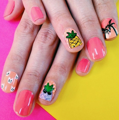 ลายเพ้นท์เล็บหน้าร้อน