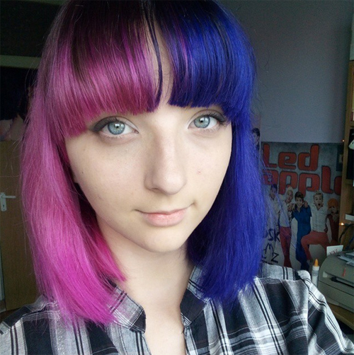 split dyed hair