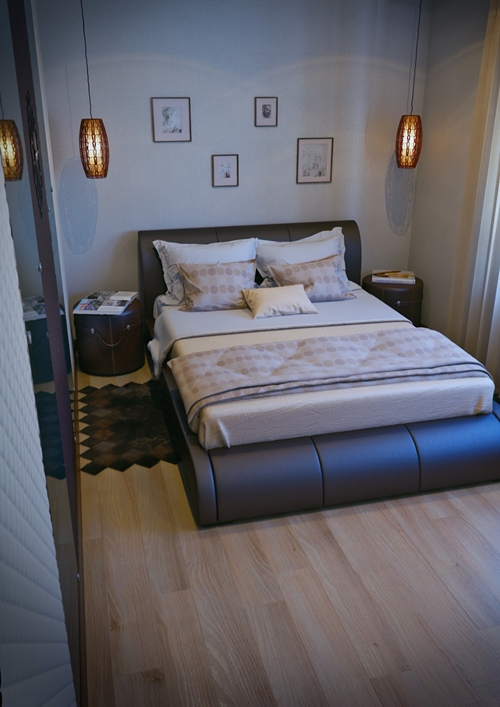 แบบห้องนอนเล็กในคอนโด สวยเรียบโทนสีน้ำตาล