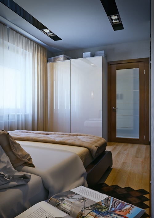 แบบห้องนอนเล็กในคอนโด สวยเรียบโทนสีน้ำตาล