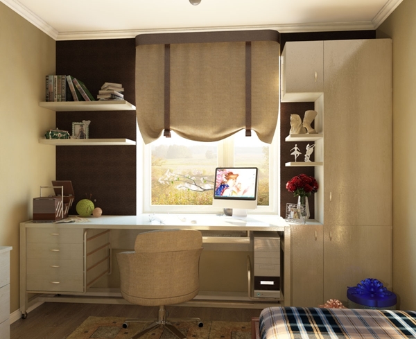 แบบห้องนอนเด็กสีน้ำตาล น่ารัก อบอุ่น