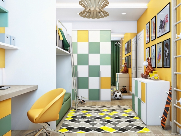 ไอเดียแต่งห้องนอนเด็กสีเหลือง-เขียว เฟี้ยวสุด ๆ
