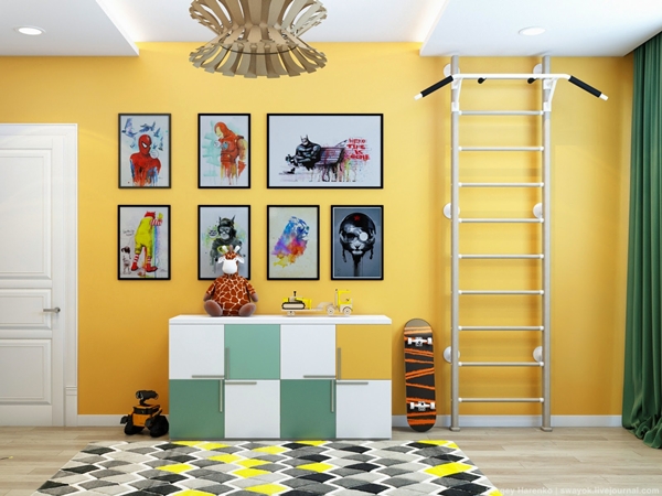 ไอเดียแต่งห้องนอนเด็กสีเหลือง-เขียว เฟี้ยวสุด ๆ