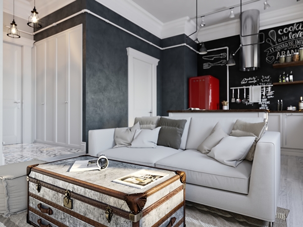 ห้องครัวผนังอิฐสีขาว สวยมีเสน่ห์แบบคาเฟ่เล็ก ๆ