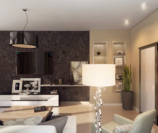 ห้องรับแขกโมเดิร์น กว้างขวาง บรรยากาศดี