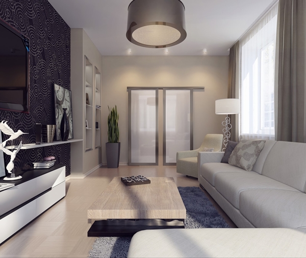 ห้องรับแขกโมเดิร์น กว้างขวาง บรรยากาศดี