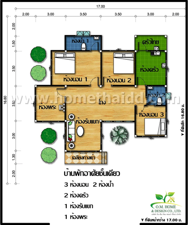 แบบบ้านชั้นเดียวยกสูง ปลูกบ้านหนีน้ำท่วม