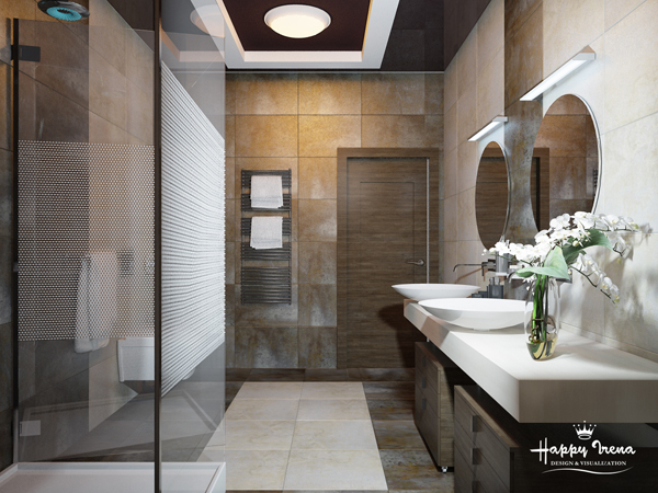 แบบห้องน้ำโมเดิร์นสีน้ำตาล สวยเป๊ะ! ไม่ตกยุค