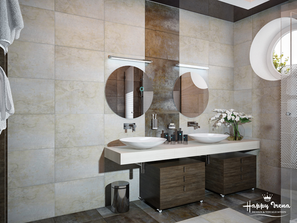 แบบห้องน้ำโมเดิร์นสีน้ำตาล สวยเป๊ะ! ไม่ตกยุค