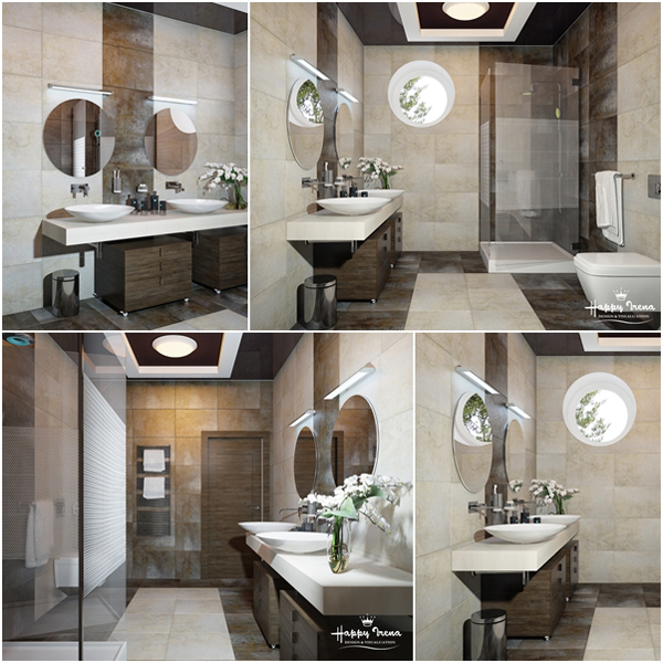 แบบห้องน้ำโมเดิร์นสีน้ำตาล สวยเป๊ะ! ไม่ตกยุค