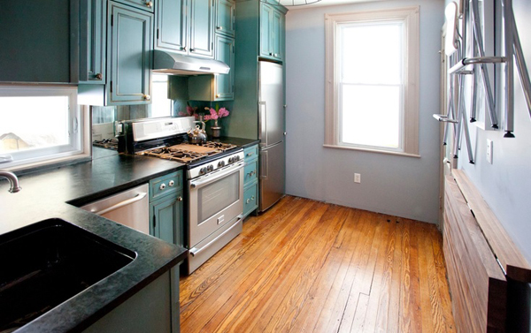 ห้องครัวสีฟ้า แบบห้องครัว สดใส สบายตา