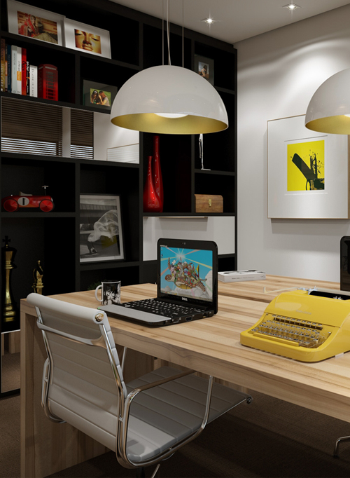 ห้องทำงานกระจก ตกแต่งแบบโมเดิร์น