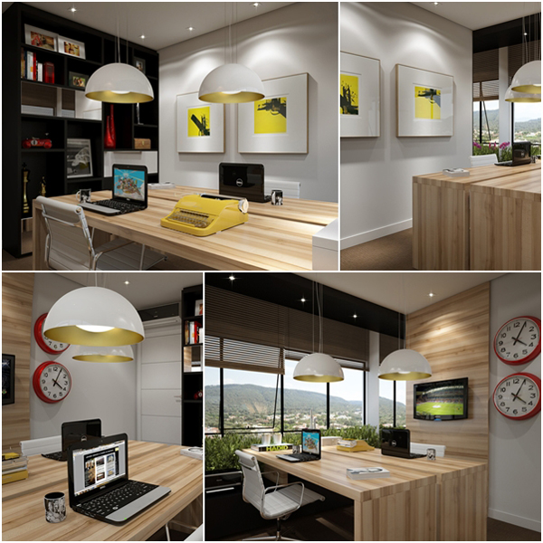 ห้องทำงานกระจก ตกแต่งแบบโมเดิร์น