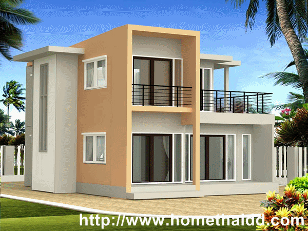 แบบบ้านสองชั้น แบบบ้านโมเดิร์น 3 ห้องนอน 2 ห้องน้ำ