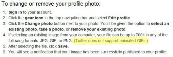 ทวิตเตอร์ห้ามอัพภาพเคลื่อนไหว GIF เป็นรูปโปรไฟล์แล้ว