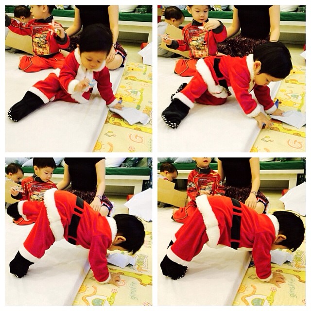 แก๊งคุณแม่ปาร์ตี้ เอ๋ เป้ย บี นิหน่า จับลูกน้อยสวมชุดซานต้า