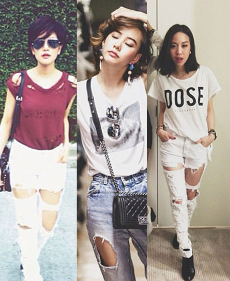 กางเกงยีนส์ขาด