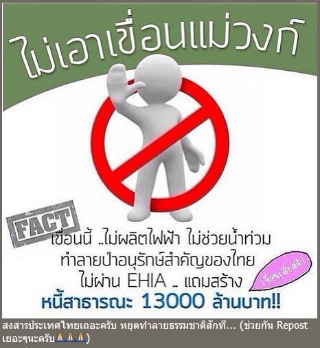 คัดค้านการสร้างเขื่อนแม่วงก์