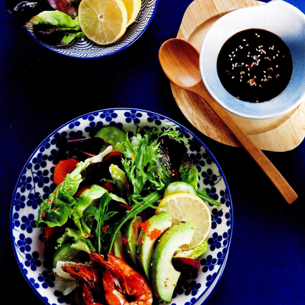   สลัดอะโวคาโดกุ้งย่าง กับน้ำสลัดงาญี่ปุ่น อาหารลดน้ำหนักสุดอร่อย