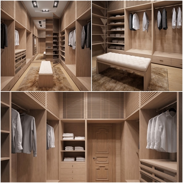  แบบ Walk in Closet ลายไม้ ห้องแต่งตัวสวยคลาสสิก