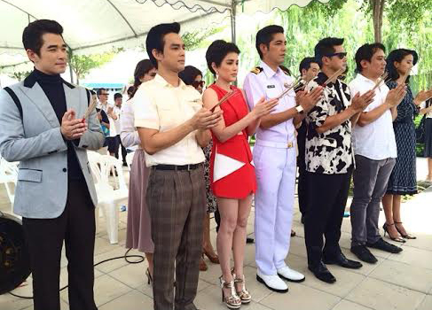 ภาพบวงสรวงละคร บัลลังก์เมฆ อ้อม พิยดา ประกบ หนุ่ม เต๋า มอส