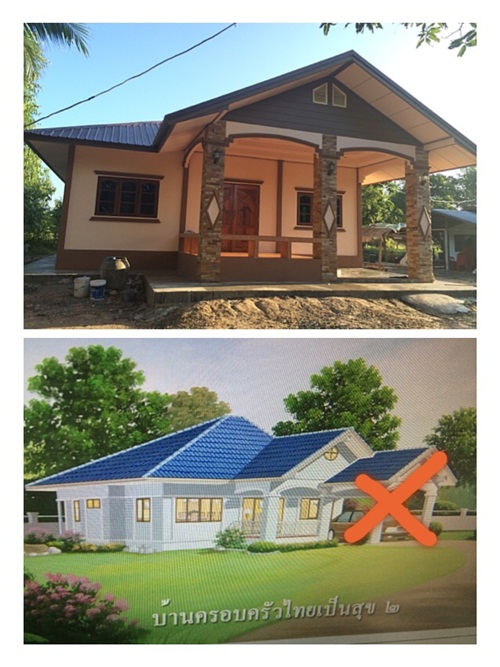 ปลูกบ้านชั้นเดียวหลังเล็ก งบ 5 แสน ด้วยแปลนจาก กรมโยธาฯ