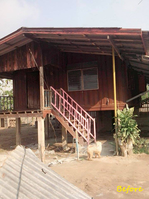 สร้างบ้านใหม่หลังน้อยให้ตายาย เป็นบ้านชั้นเดียวแสนอบอุ่น