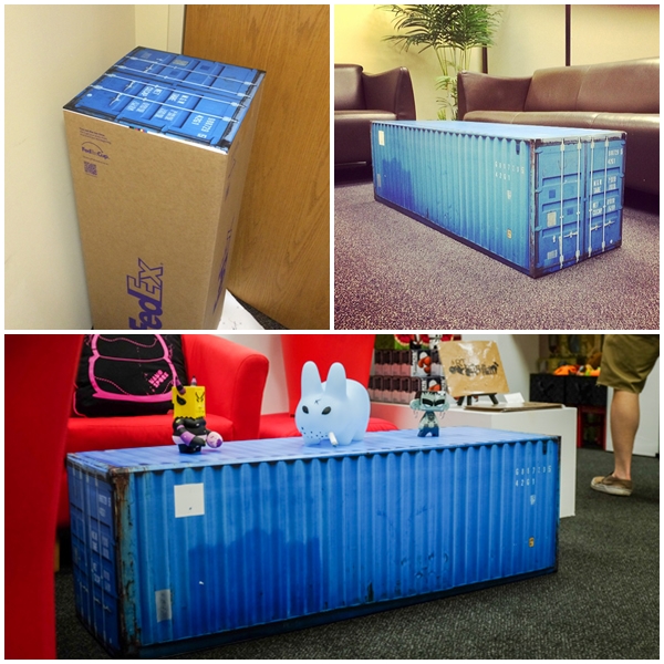 ไวนิลสารพัดนึก เปลี่ยนกล่องกระดาษเป็นโต๊ะกาแฟตู้คอนเทนเนอร์