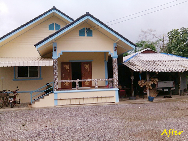 สร้างบ้านใหม่หลังน้อยให้ตายาย เป็นบ้านชั้นเดียวแสนอบอุ่น